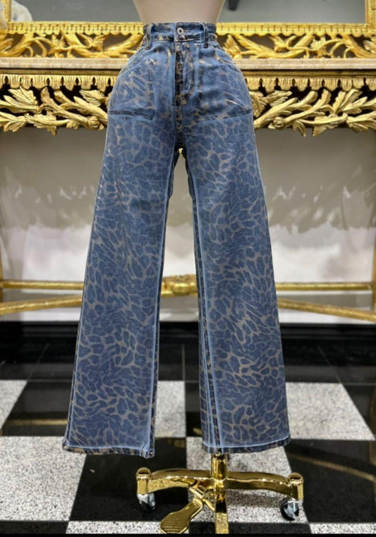 Leopard Foiled Jeans